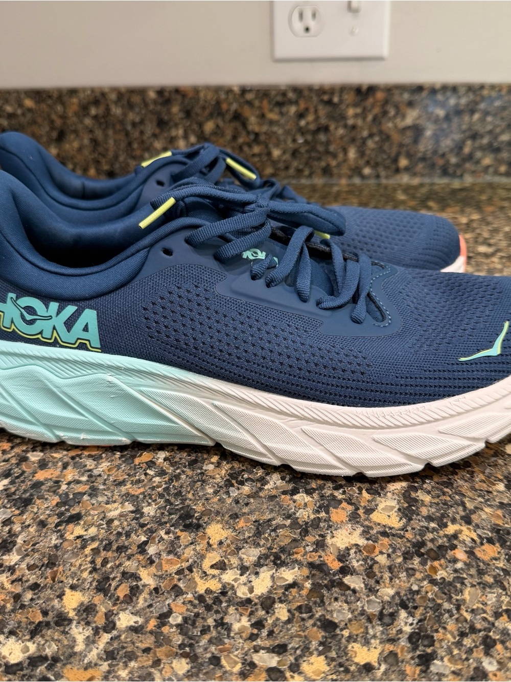 Hoka Navy with Mint Accent Running Sneakers ladies 9